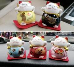 ▪️招き猫置物5体セット まねきねこインテリア雑貨小物工芸品陶芸品ネコ福を招く