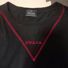 【期間限定】 ロンT 刺繍ロゴ PRADA ラインストーン カットソー ストレッチ トップス