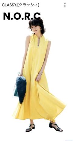 美品　N.O.R.C ノークサイド切替えロングワンピースのサムネイル