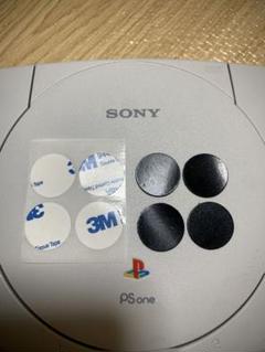新品 PS ONE ゴム足4点セット 両面テープ 黒ゴムタイプ！のサムネイル