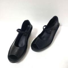 【良品】インコルジェ ブラック オープントゥ パンプス