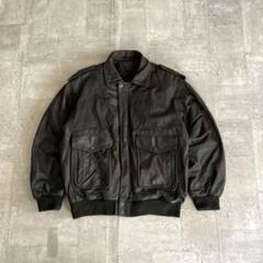 80's- Leather Flight Jacket 裏ボア A-2 黒茶