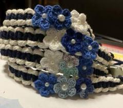 花モチーフ　ペット用首輪　ハンドメイド　サイズオーダー制