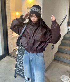 nemne store フェイクレザーダブルジップブルゾン ♡最終お値下げ♡ nemne store（ネンネストア）の「【低身長サイズあり】フェイク