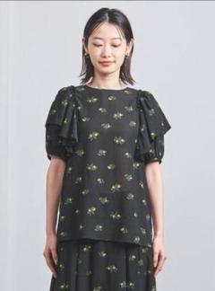 UNITED ARROWS フラワー パフスリーブ ブラウス　日本製　花柄