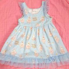 新品未使用【シャーリーテンプル】厚手　ワンピース100 女の子ウサギ シャーリーテンプル♡うさぎワンピース♡でかうさぎ♡ピンク