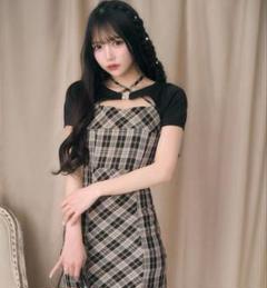 バイアスチェックマーメイドワンピース♡XS♡完売品♡新品未使用♡ミシェルマカロン バイアスチェックマーメイドワンピース♡XS♡完売品♡ミシェル
