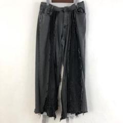 3550 リメイク　再構築　ブラックデニム　パンツ　パッチワーク　黒
