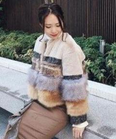 【タグ付き新品／限定セール中】Ameri vintage ミックスファーブルゾン タグ付き新品／限定セール中】Ameri vintage ミックスファー