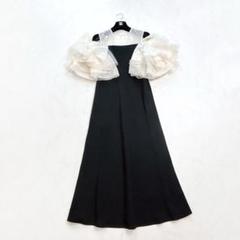 acka オーガンジーフリルドレス　black 1 ヘアアクセサリー付き organdy frill dress – Acka online store