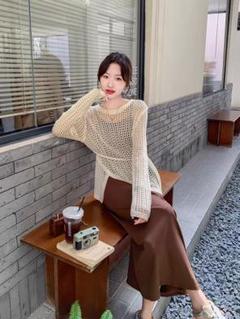 新品✨ざっくりニット×ワンピース ツーピースセット♡2点セット