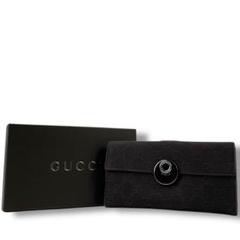 良品 グッチ エクリプス Wホック 長財布 ロングウォレット GG柄 キャンバス