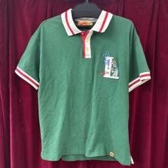 印 レフトアローン 緑 ポロシャツ テニス柄Tシャツ Lサイズ