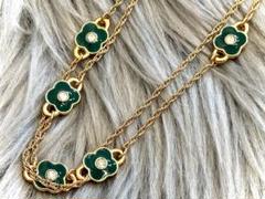 希少✨Dior クリスチャンディオール 花モチーフ ロングネックレス 緑✨ 希少✨Dior クリスチャンディオール 花モチーフ ロング