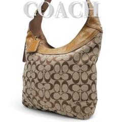 COACH ショルダーバッグ シグネチャー キャンバス エナメル 斜め掛け