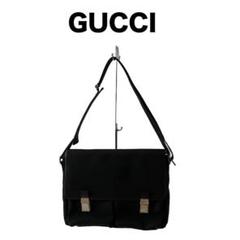 GUCCI メンズ ショルダーバッグ 92538 ナイロン×レザークロスボディ