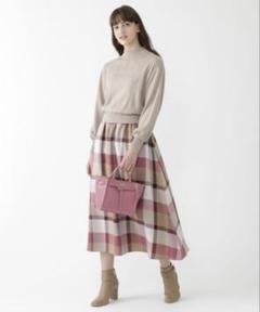 クレストブリッジ チェックエアリーツイルニットコンビマキシ