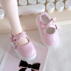 1/4 ドール用 厚底靴 エナメル 靴 人形用 mdd ピンク-C1197