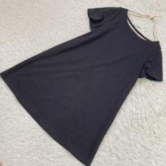 vert dense シンプルワンピース チャコール M ナチュラル 着回し
