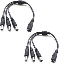 DC電源ケーブル 3分岐ケーブル 外径5.5mm 内径2.1mm 全長38cm