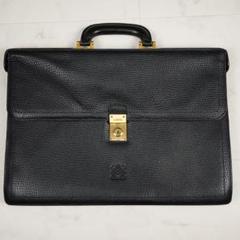 LOEWE ビジネスバッグ ブラック レザー カデナ クロシェット キーx2