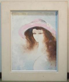 【真作】絵画　小松和子　油彩6号　少女　個展多数開催　名品　T67 真作】絵画 小松和子 油彩6号 少女 個展多数開催 名品 T67