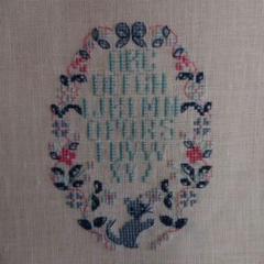 ステッチサンプラー 1900年代 クロス刺繍 イニシャル刺繍 手芸 /J806 ステッチサンプラー 1900年代 クロス刺繍 イニシャル刺繍 手芸