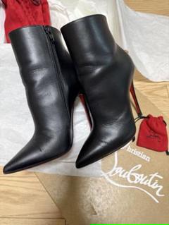 【OY】クリスチャンルブタン　スウェードサイドジップブーツ　ブラック　23cm OY】クリスチャンルブタン スウェードサイドジップブーツ