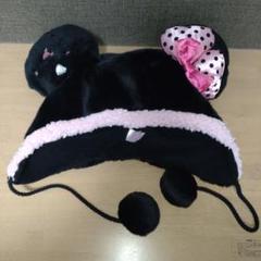 ❣️黒キャップ　ディズニー　ミニー　ファンリボン ミニー ファンキャップ ディズニー ミニーちゃん 帽子 リボン