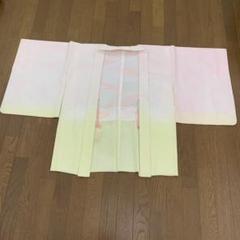 羽織　着物ピンクと黄色の羽織グラデーション