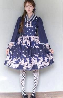 未使用　美品　axes femme kawaii 桜柄ジャンパースカート　さくら