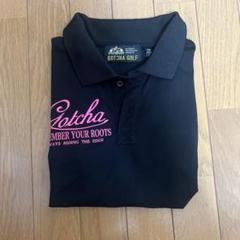 Gotcha Golf 黒ポロシャツ ピンクロゴ