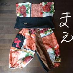 薔薇柄、紋付き生地、浮世絵リメイクセットアップぱんつ2way 古布リメイク