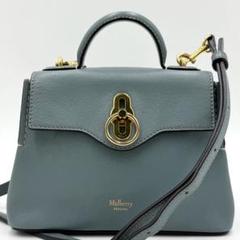 【良品】マルベリー ミニ シートン ショルダーバッグ レザー 2way ブルー系