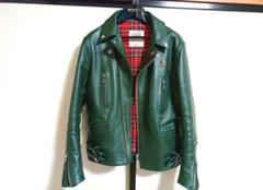 666 原宿店購入　グリーン　ダブルライダースジャケット　タータンチェック　36 666 原宿店購入 グリーン ダブルライダースジャケット タータン