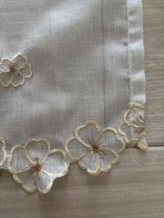 2枚セット♡ホワイト花柄刺繍カフェカーテン