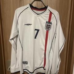 Mサイズ イングランド代表 7番BECKHAM 02日韓W杯 ユニフォーム