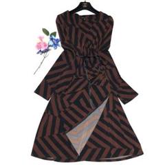 未使用級　ローラアシュレイ　ロングワンピース　ストライプ　カシュクール　uk14