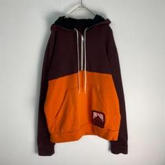 プラダ　パーカー　ハーフジップ バイカラー PRADA 紫 オレンジ 現行
