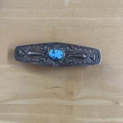 【即購入可能】ナバホ族　ターコイズ　バレッタ