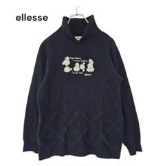 古着y2k 90s ellesse ネイビー ストライプ ジップアップセーター