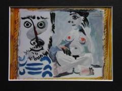 ピカソ(PICASSO)【筆を休めてもの想いにふける男】、高級画集画