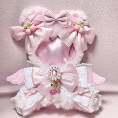 さくらんぼパフェくまさん／水色❤︎ちびぐるみ.にとたん.おすわりぬい服 着ぐるみ さくらんぼパフェくま／黄緑❤︎おすわりぬい服 着ぐるみ ちび