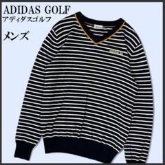 ADIDAS GOLF アディダス ゴルフ ニット ボーダー ネイビー M