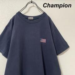 チャンピオン プリントTシャツ ネイビー 星条旗 トリコダグ