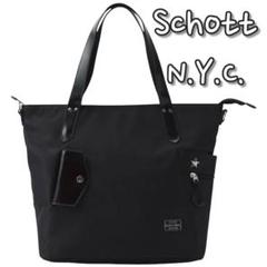 Schott 2wayトートバッグ ブラック - メルカリ