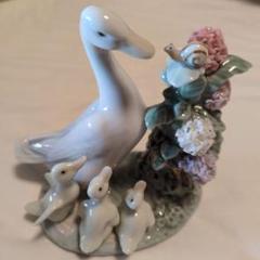 【海】リヤドロ　LLADRO　陶器人形　カタツムリとアヒル親子 海】リヤドロLLADRO陶器人形カタツムリとアヒル親子