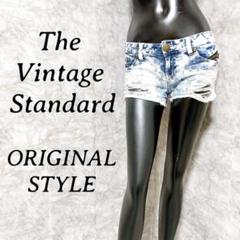 The Vintage Standard ローライズ ショートダメージデニム