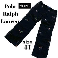 【美品】ポロ ラルフローレン コーデュロイパンツ　ポロベア 4T ブラックのサムネイル