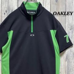 オークリー　OAKLEY ハーフジップシャツ センターロゴ　刺繍　XL